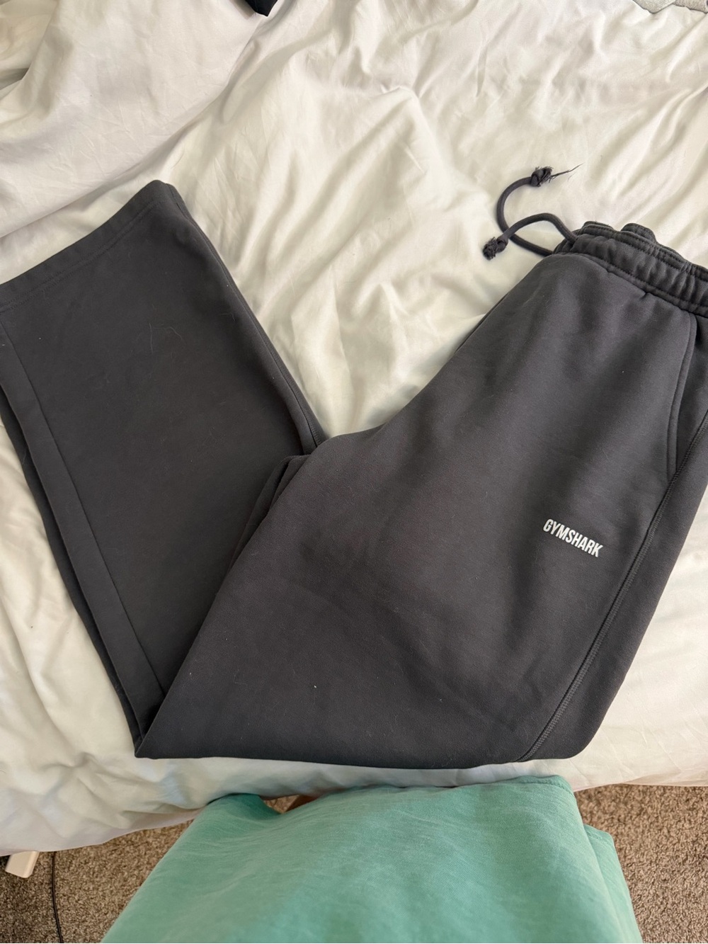 Gymshark Black Men's Joggers with White Logo